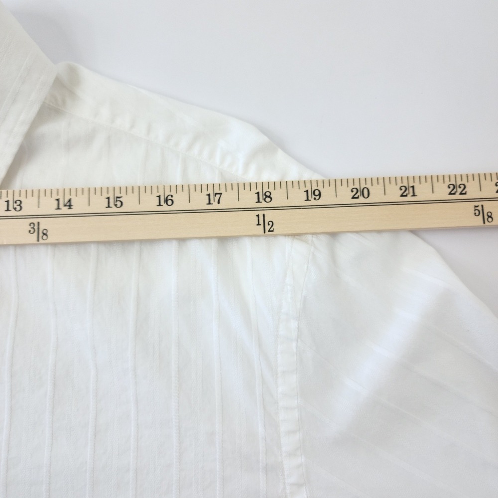 Alfani Men's White Tonal Stripe Button Down Shirt XL Long Sleeve 100% Cotton - Picture 5 of 8